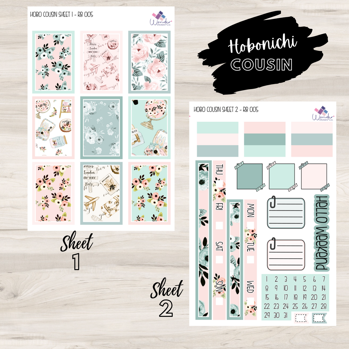 Hobonichi Cousin RB 005 Sticker Kit – Wonder Stickers Co.