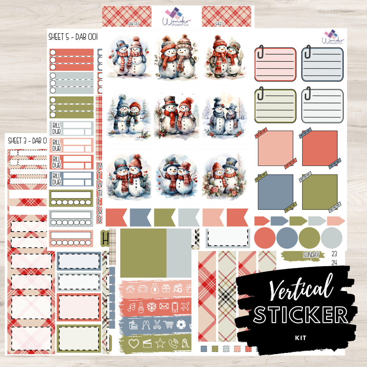 Vertical DAB 001 Sticker Kit – Wonder Stickers Co.