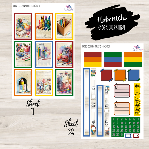 Hobonichi Cousin DG 001 Sticker Kit