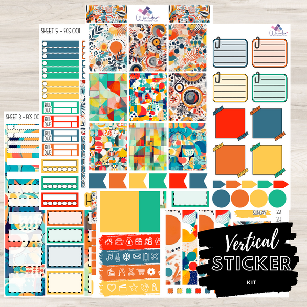Vertical Color Stickers Vertical FCS 001 Sticker Kit – Wonder Stickers Co.