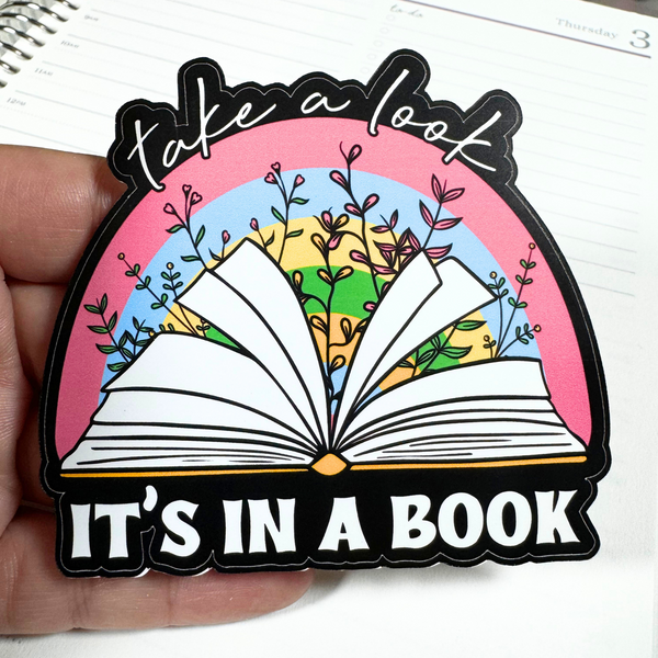 Take a Look It's in a Book Die Cut Sticker