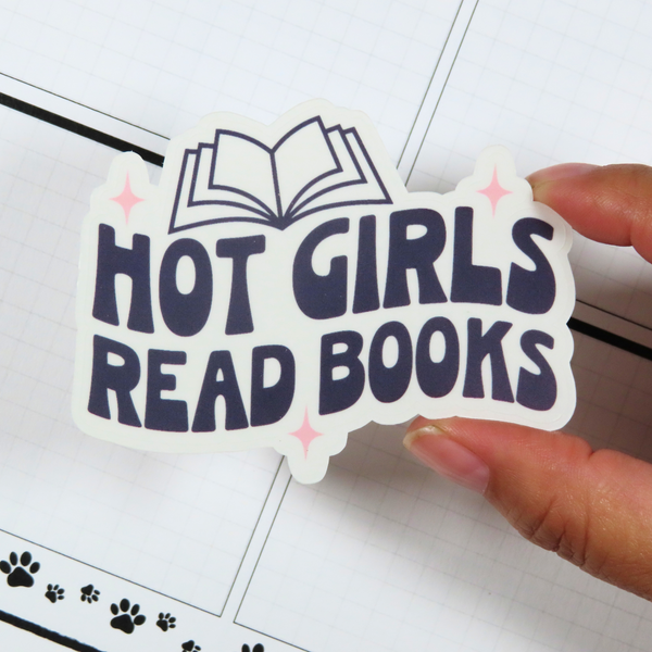 Hot Girls Read Books Die Cut Sticker