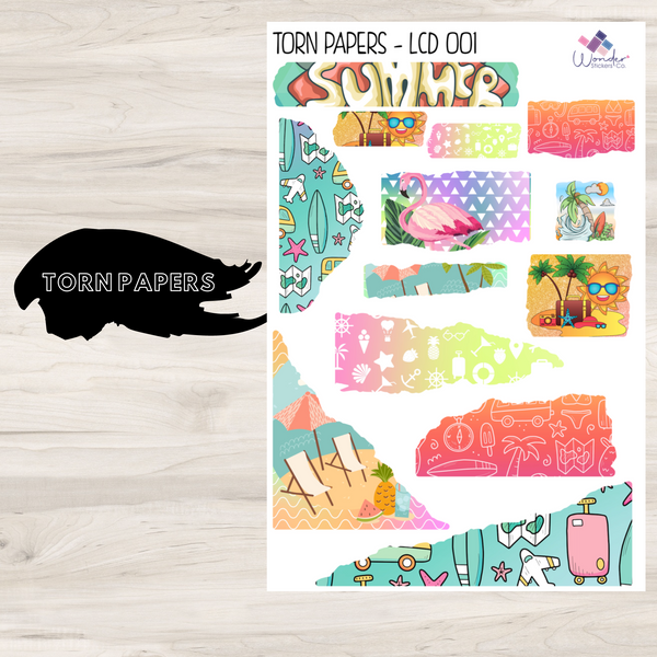 Torn Papers Journaling Stickers - LCD 001