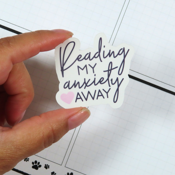 Reading My Anxiety Away Die Cut Sticker