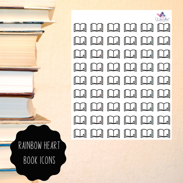 Rainbow Heart Book Icons