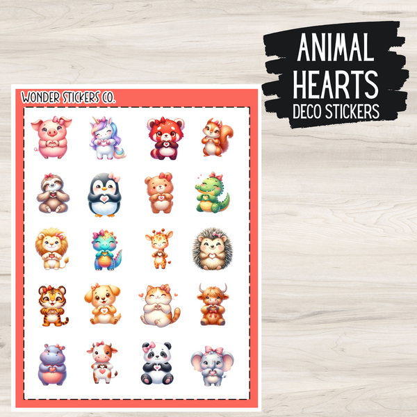 Animal Heart Signs Sticker Sheet