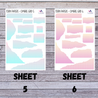 Torn Papers Journaling Stickers - Ombre Grid Collection