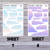 Torn Papers Journaling Stickers - Ombre Grid Collection