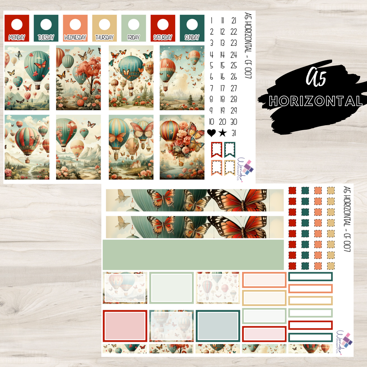 A5 Horizontal CF 007 Sticker Kit – Wonder Stickers Co.