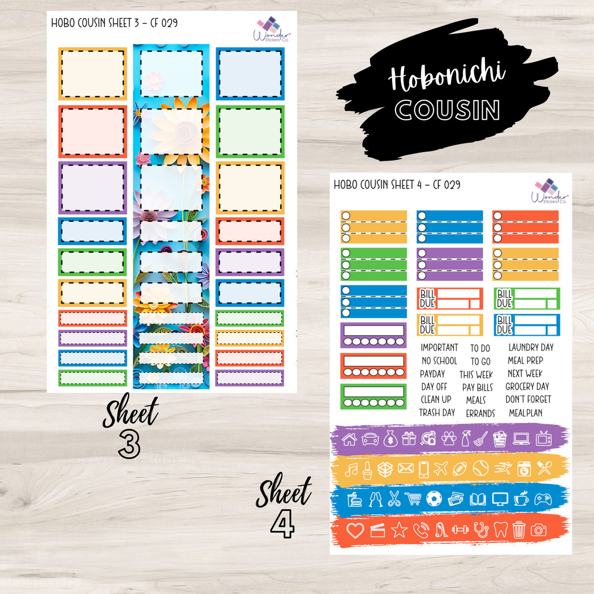 Hobonichi Cousin CF 029 Sticker Kit – Wonder Stickers Co.