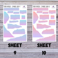 Torn Papers Journaling Stickers - Ombre Grid Collection