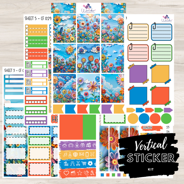 Vertical Color Stickers Vertical CF 029 Sticker Kit – Wonder Stickers Co.