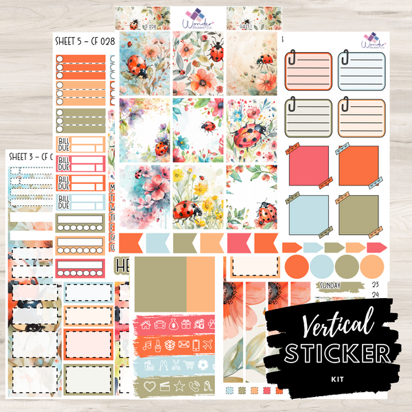 Vertical Color Stickers Vertical CF 028 Sticker Kit – Wonder Stickers Co.