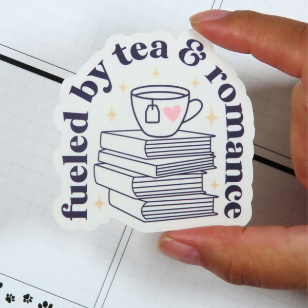 Fueled by Tea and Romance Die Cut Sticker