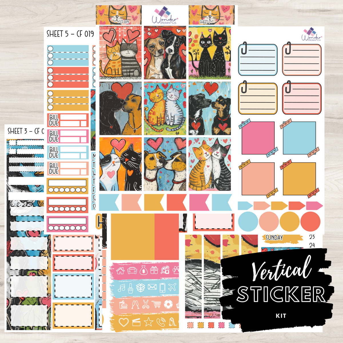 Vertical CF 019 Sticker Kit – Wonder Stickers Co.