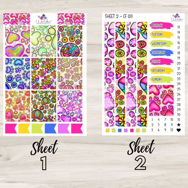 Vertical Color Stickers Vertical CF 011 Sticker Kit – Wonder Stickers Co.