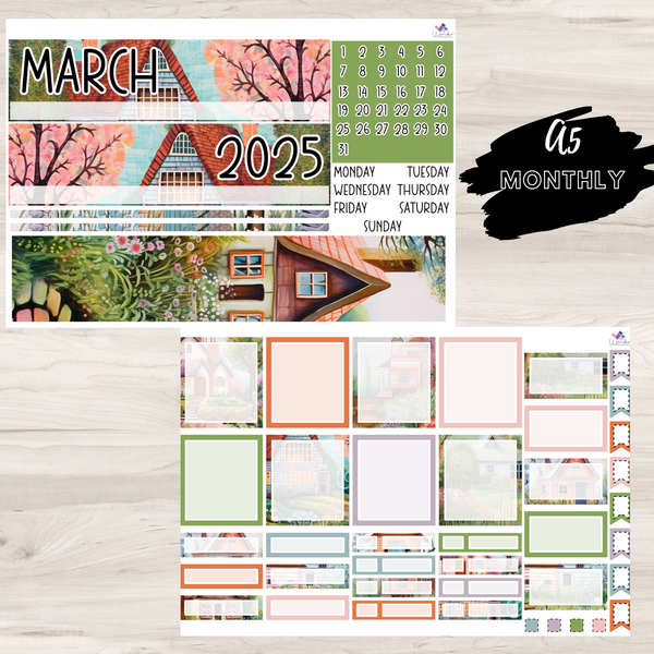 A5 Monthly Sticker Kit - March 2025