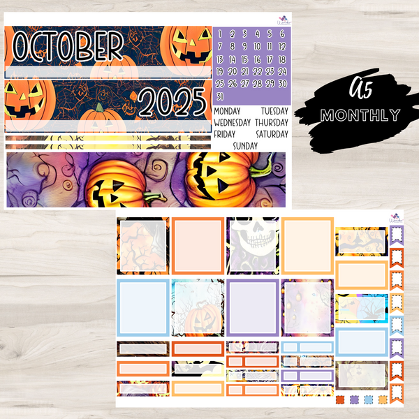 A5 Monthly Sticker Kit - October 2025