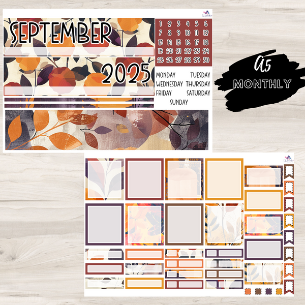 A5 Monthly Sticker Kit - September 2025