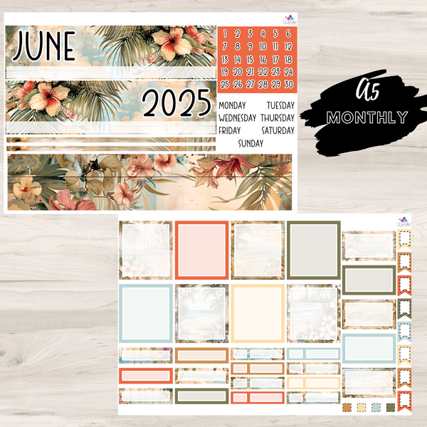 A5 Monthly Sticker Kit - June 2025