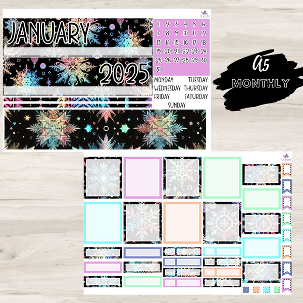 A5 Monthly Sticker Kit - January 2025