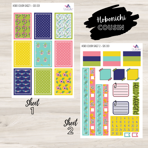 Hobonichi Cousin SDS 001 Sticker Kit