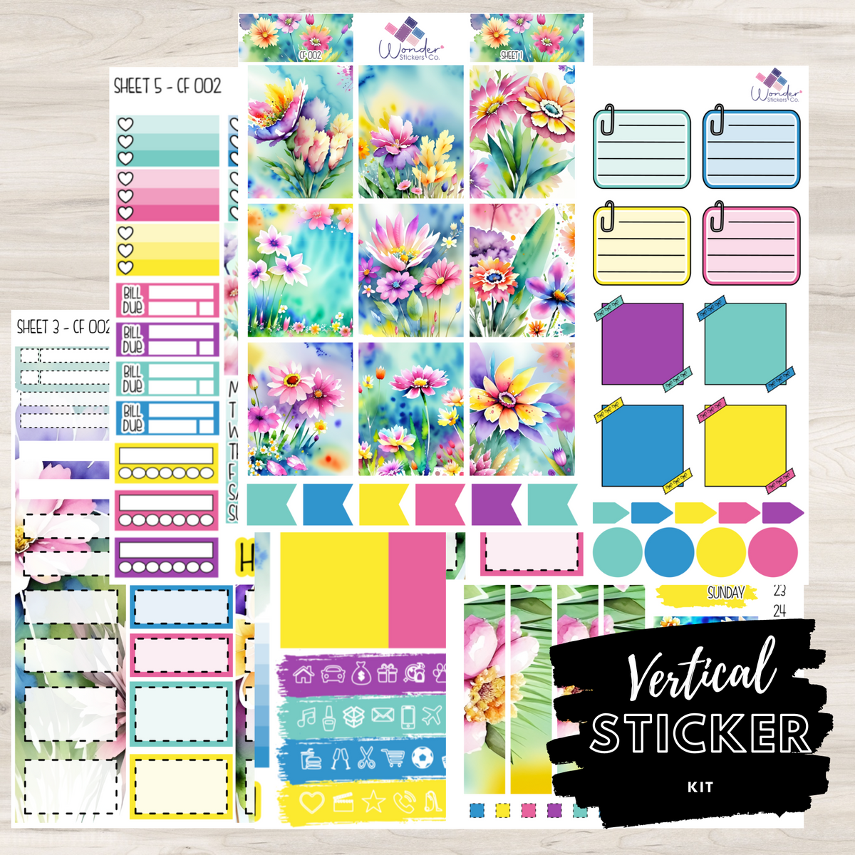 Vertical CF 002 Sticker Kit – Wonder Stickers Co.