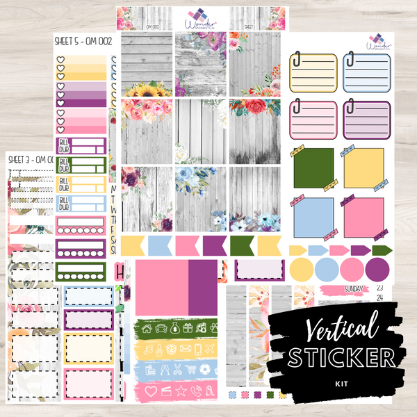 Vertical Color Stickers Vertical OM 002 Sticker Kit – Wonder Stickers Co.