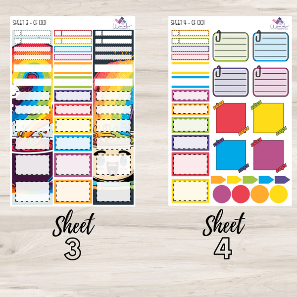 Vertical Color Stickers Vertical CF 001 Sticker Kit – Wonder Stickers Co.