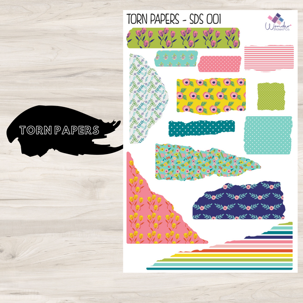 Torn Papers Journaling Stickers - SDS 001