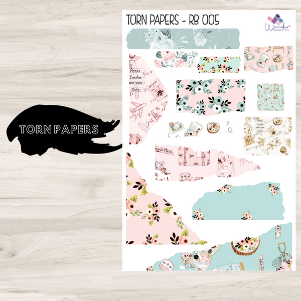 Torn Papers Journaling Stickers - RB 005