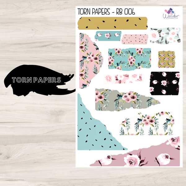 Torn Papers Journaling Stickers - RB 006