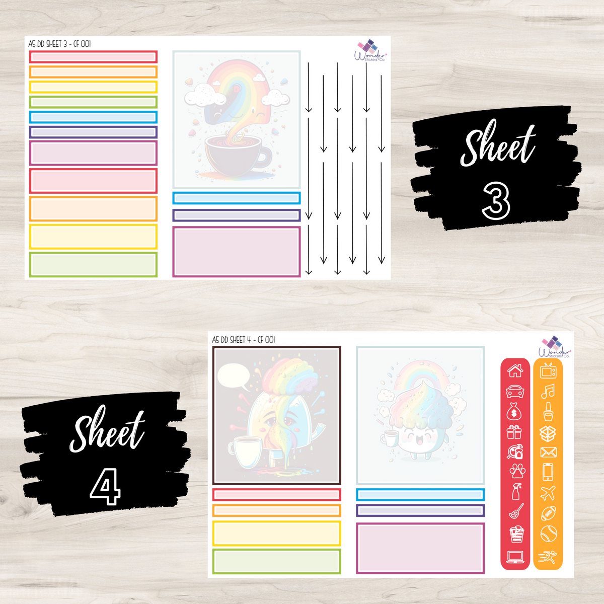 A5 DD CF 001 Sticker Kit – Wonder Stickers Co.