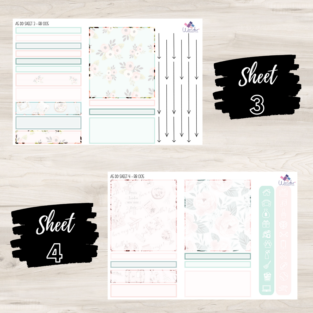 A5 Note Sticker A5 DD RB 005 Sticker Kit – Wonder Stickers Co.