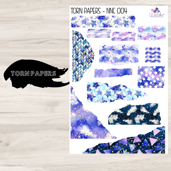 Torn Papers Journaling Stickers - NNC 004