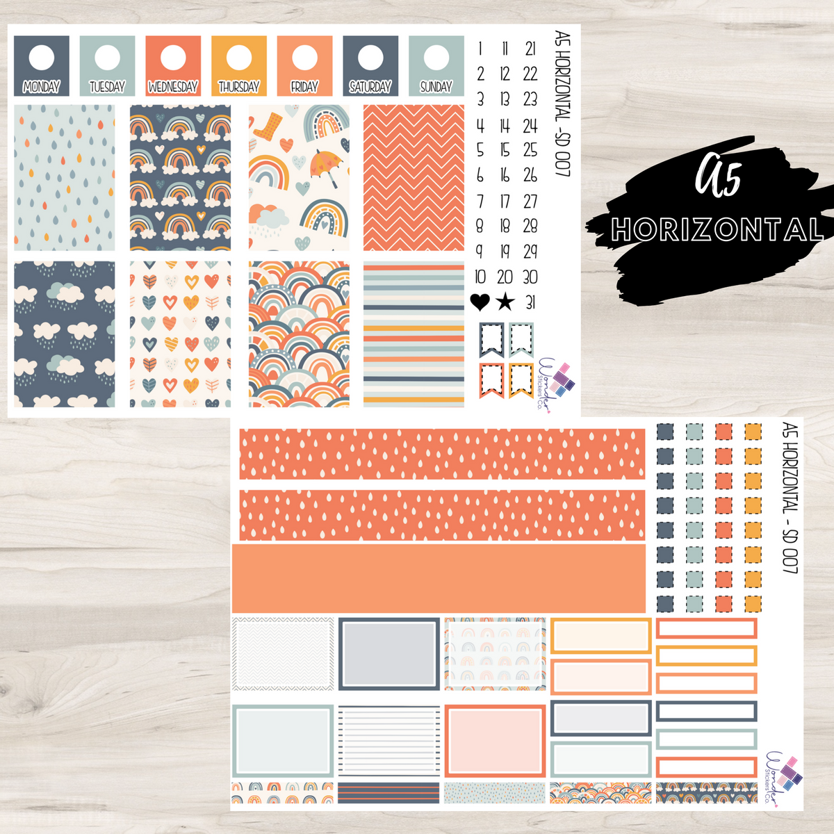 A5 Horizontal SD 007 Sticker Kit – Wonder Stickers Co.