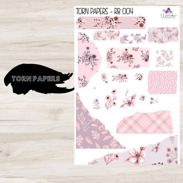 Torn Papers Journaling Stickers - RB 004