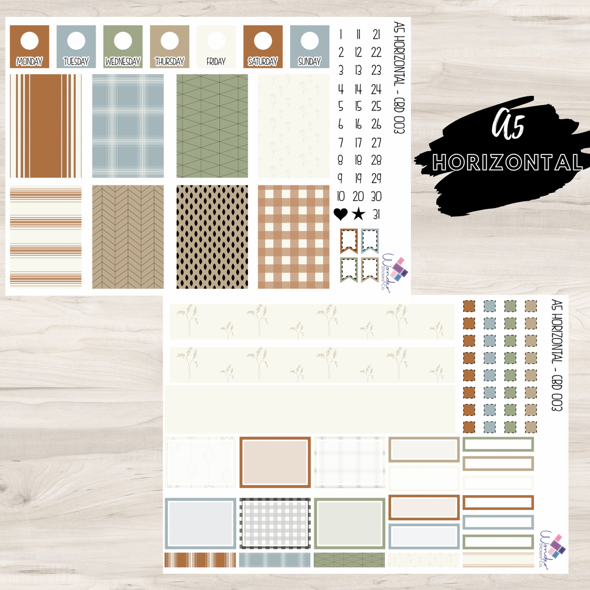 A5 Horizontal CBD 003 Sticker Kit – Wonder Stickers Co.