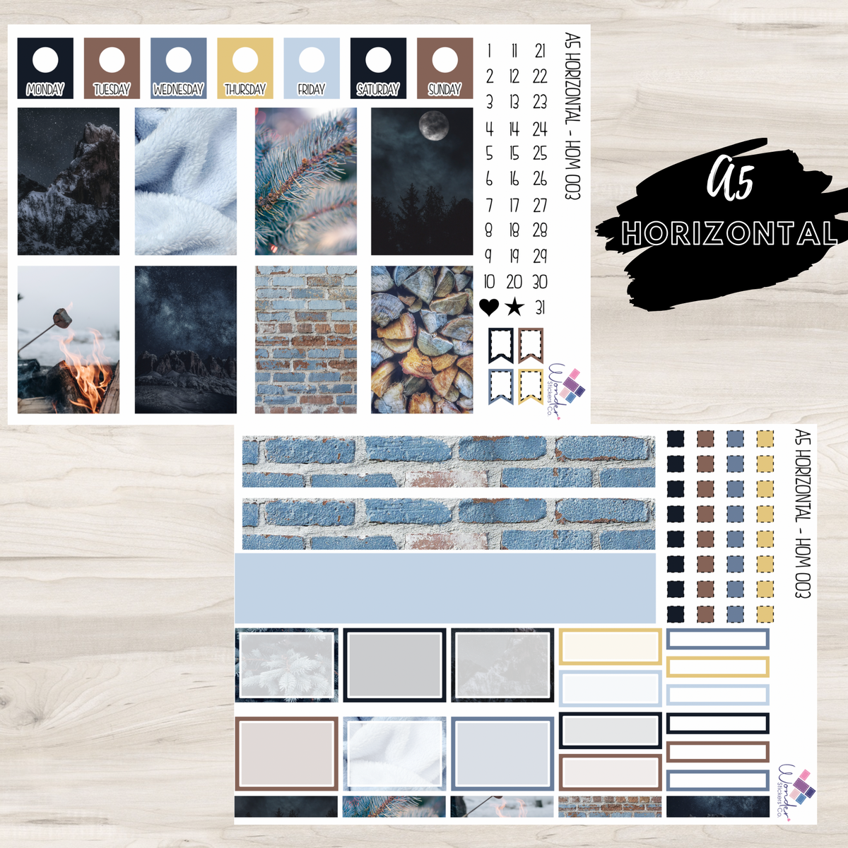 A5 Horizontal HOM 003 Sticker Kit – Wonder Stickers Co.
