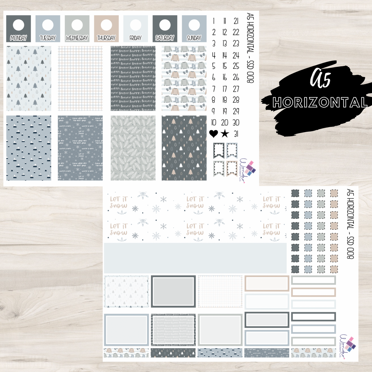 A5 Horizontal SSD 008 Sticker Kit – Wonder Stickers Co.