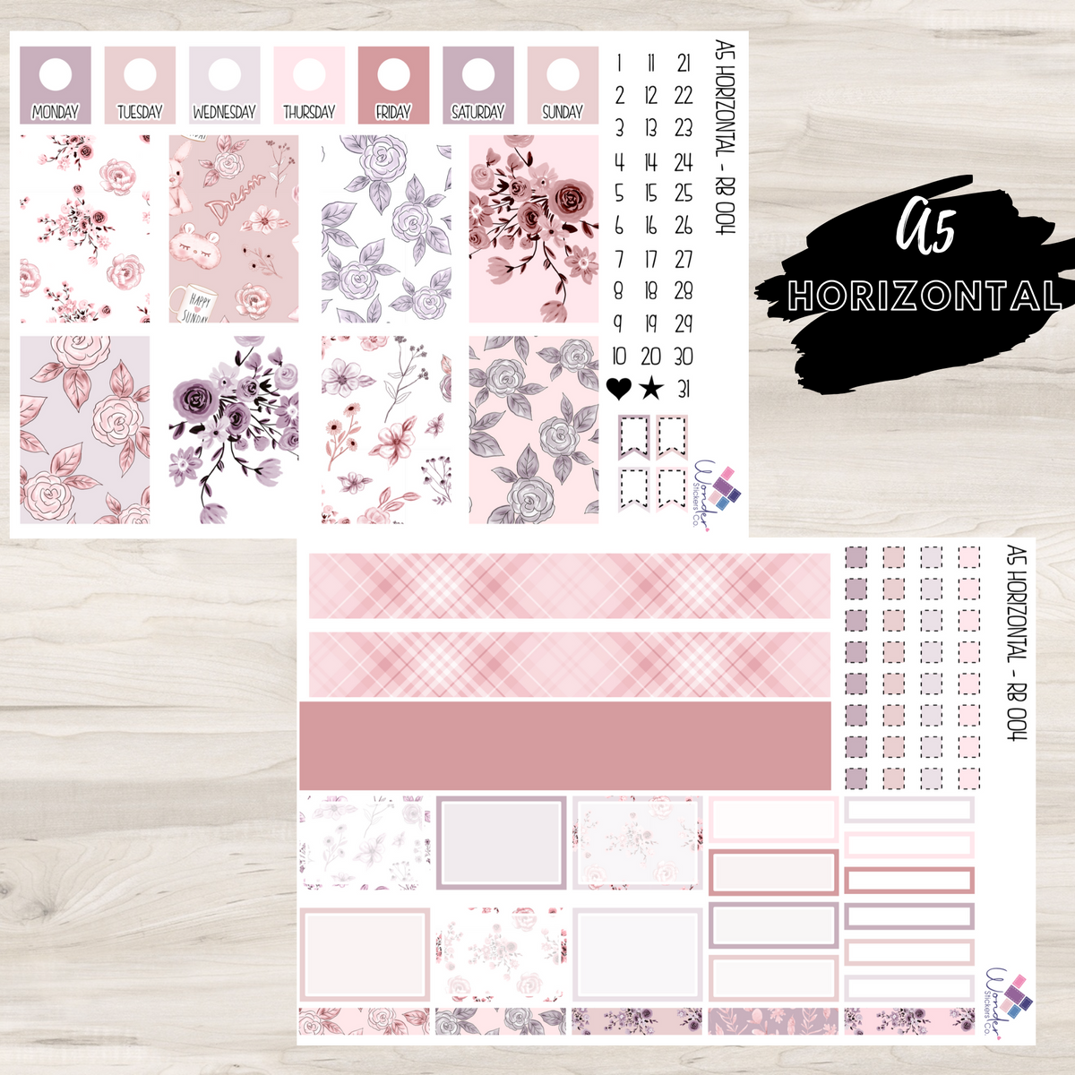 A5 Horizontal RB 004 Sticker Kit – Wonder Stickers Co.