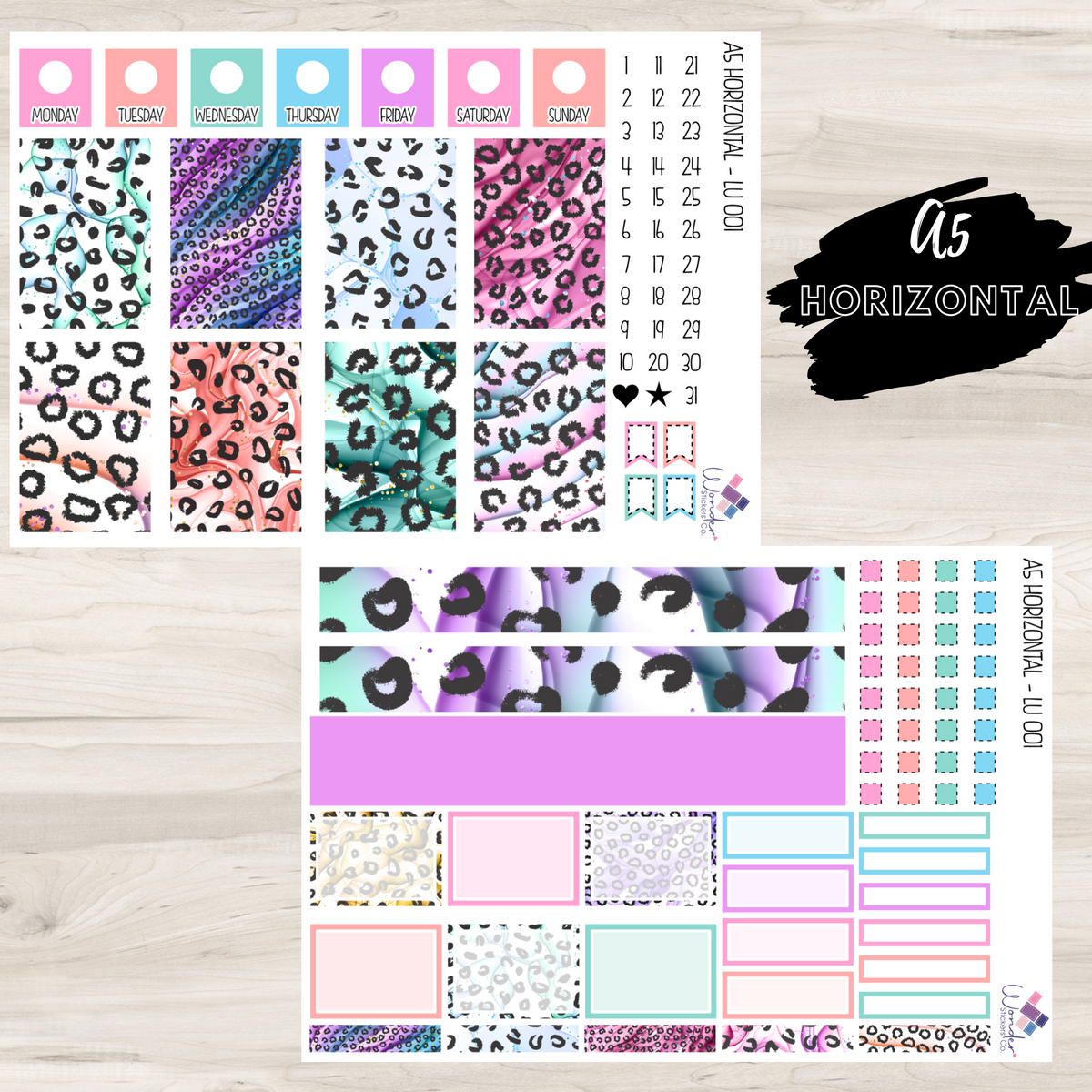 A5 Horizontal LU 001 Sticker Kit – Wonder Stickers Co.