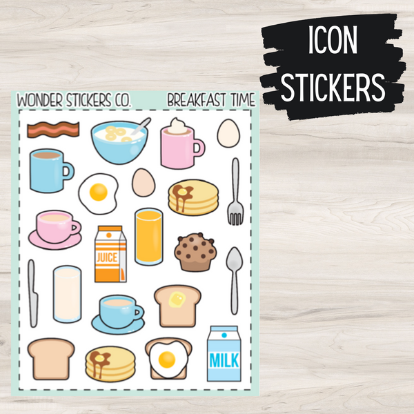 Breakfast Time Icon Stickers