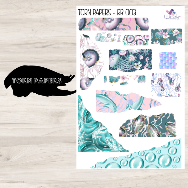 Torn Papers Journaling Stickers - RB 003