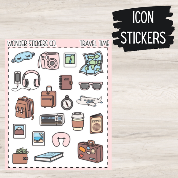 Travel Time Icon Stickers